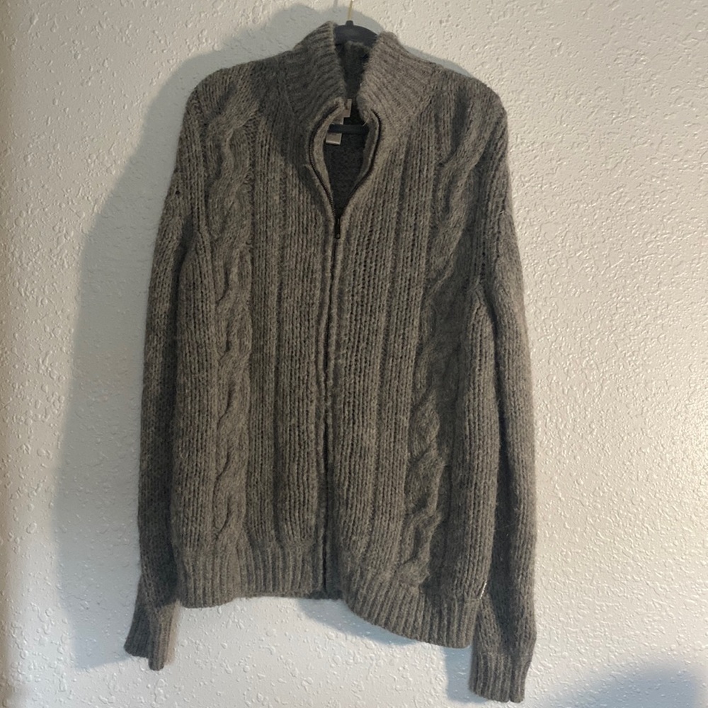 Diesel Zip Up Sweater Grey Size XL